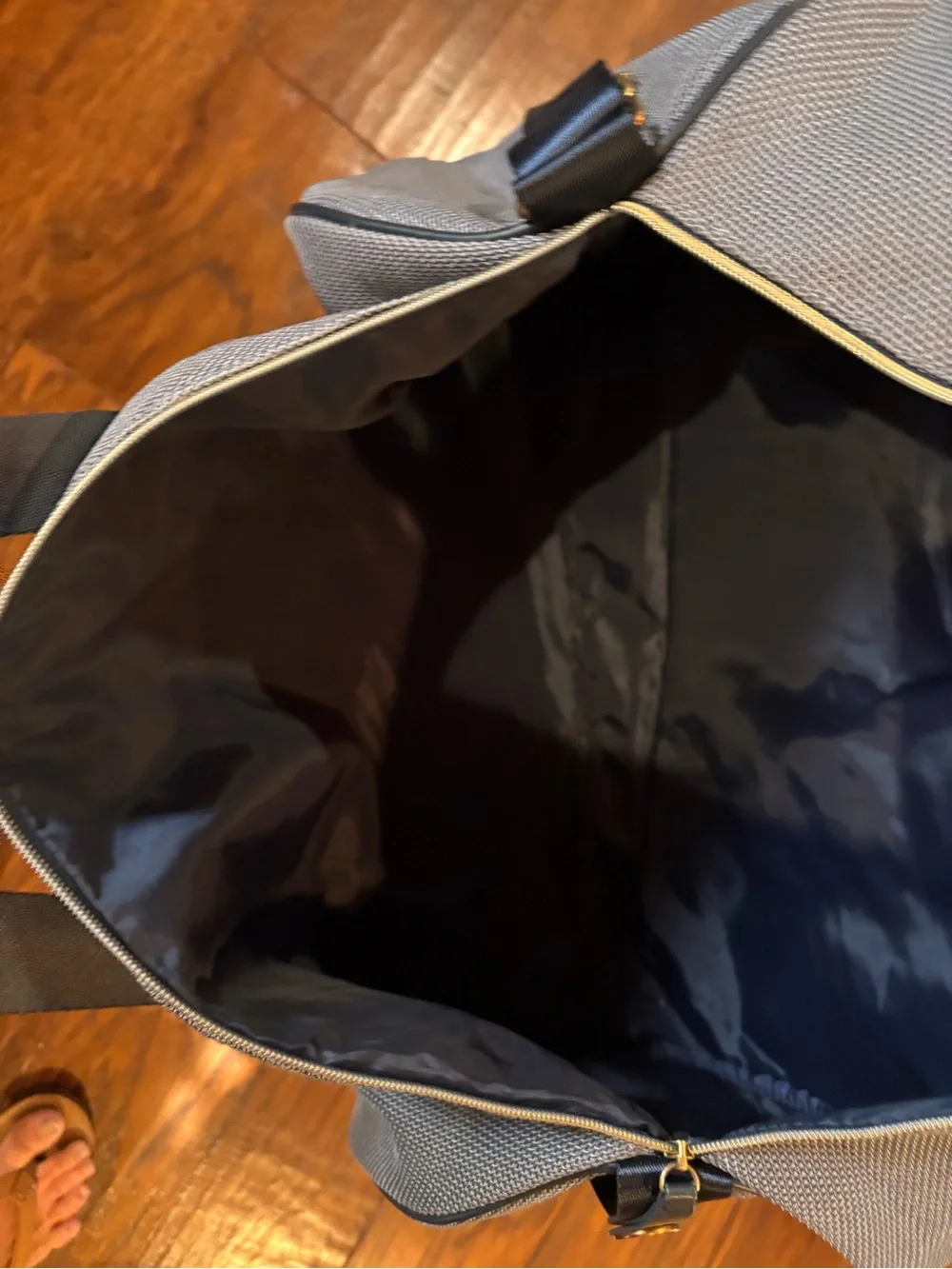 Azzaro Parfums Gray Black Weekender Duffel Bag Gold Hardware Travel Gym